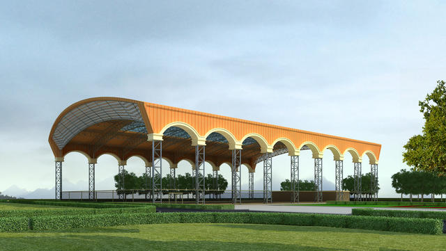 Structrual steel sports hall building In China