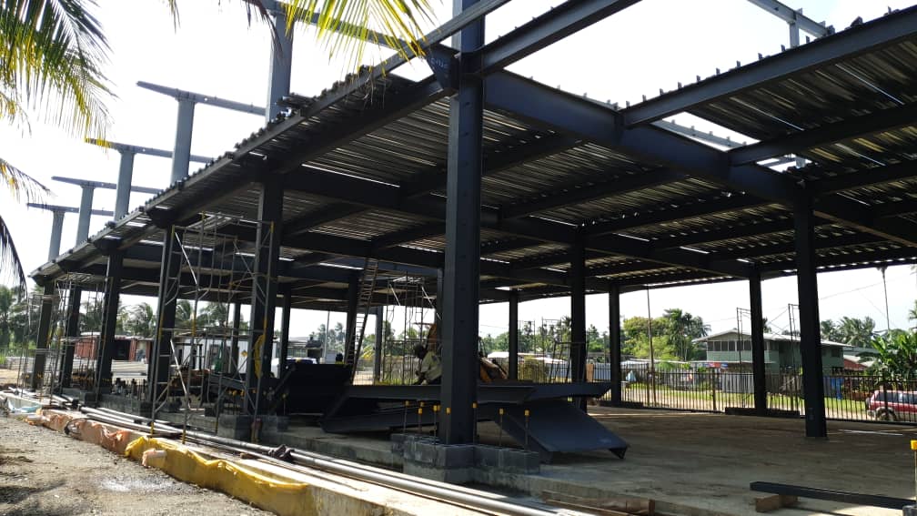 Papua New Guinea store made by prefabricated steel structure