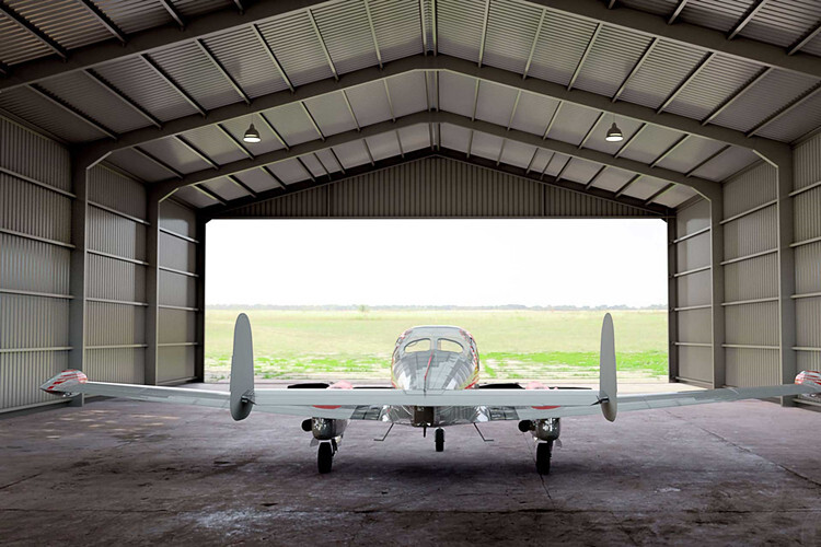 Steel Building For Aircraft Hangar With Hangar Door
