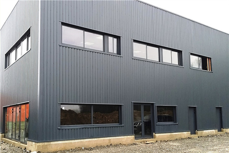 Grey Color Steel Structure Workshop With Thermal Insulation 