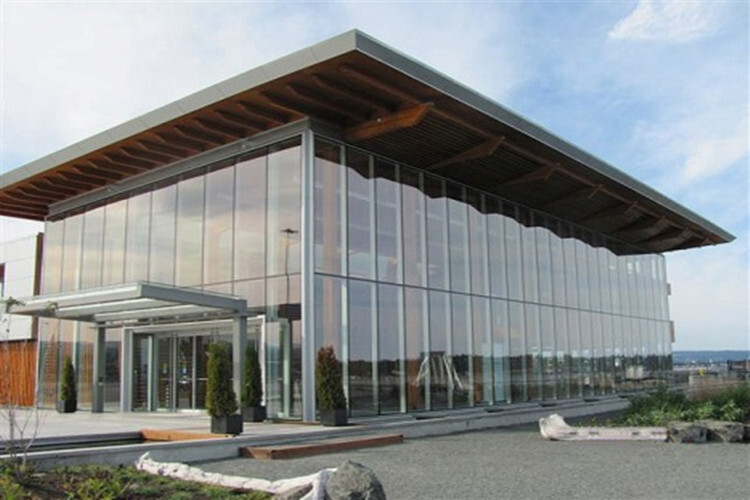 Glass Curtain Wall Façade Prefabricated Steel Building With Metal Frame