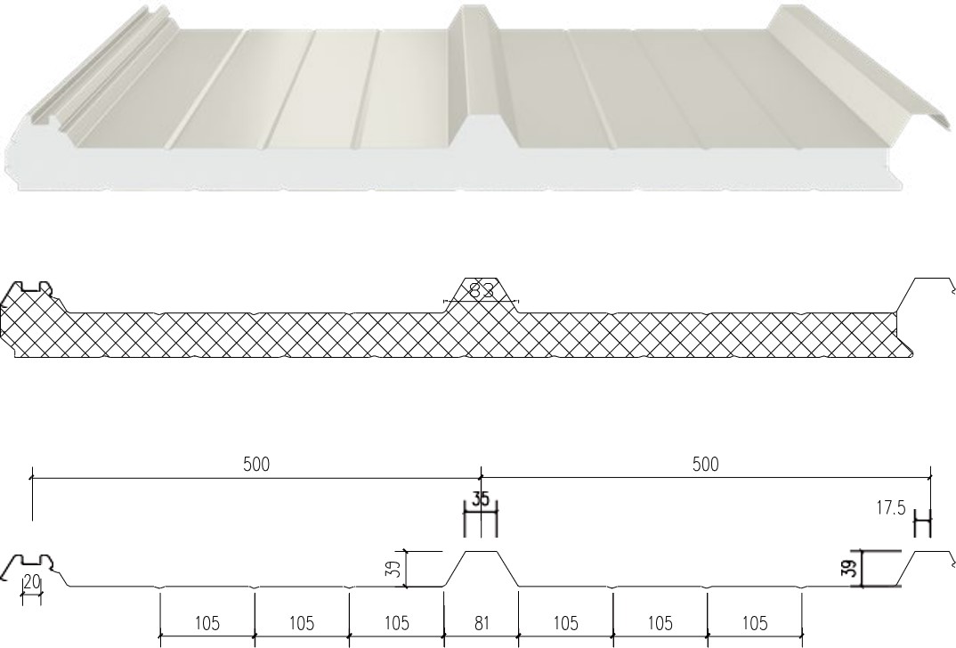 Hidden PU Roof Panel