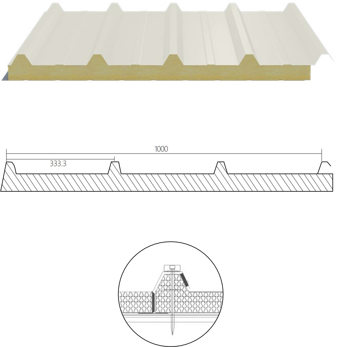 Four-wave Lap Roofing Panel